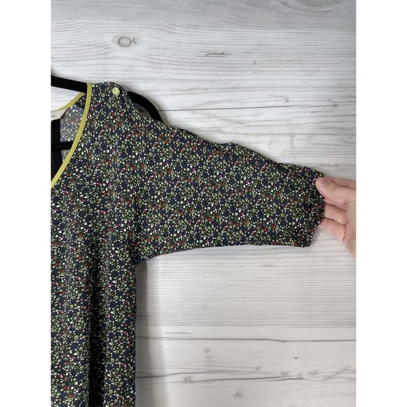 BCBGeneration Dress Womens XS Black Multi Cold Shoulder V-Neck Floral K0L6H109 - Picture 3 of 12